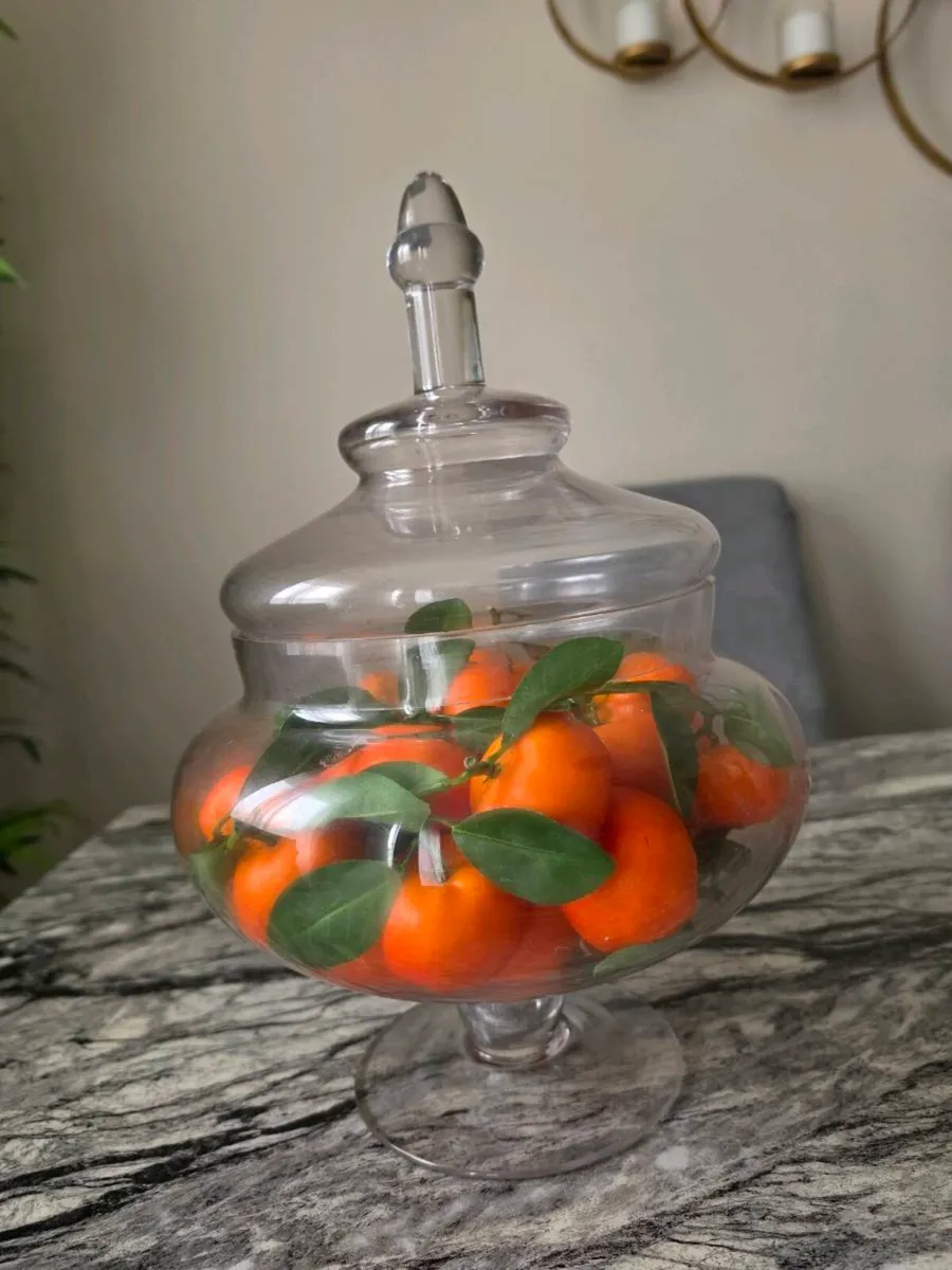Apothecary jar Large with decorative mandarins - Image 2