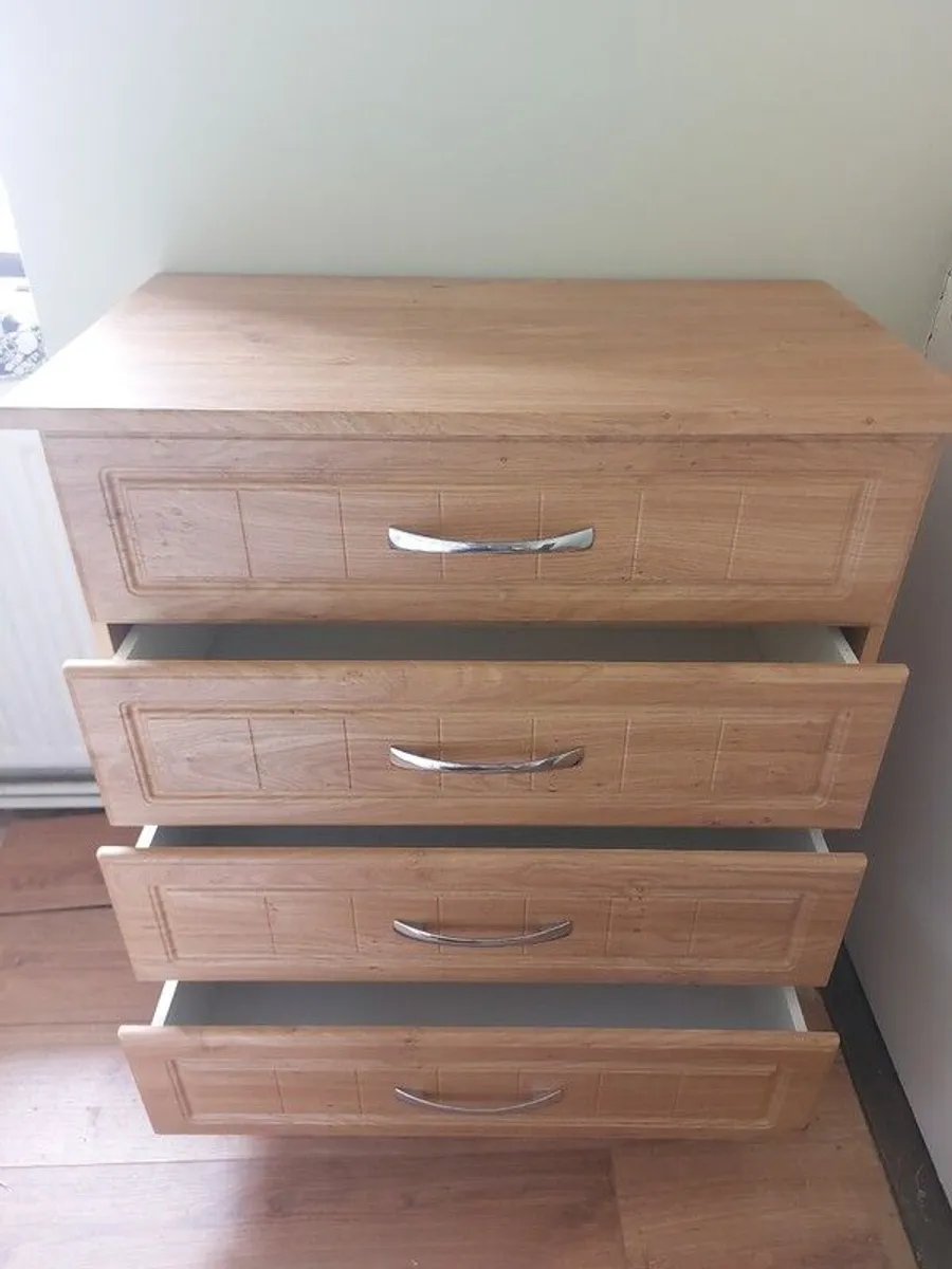 Lockers, chest of drawers, bed and small wardrobe - Image 2