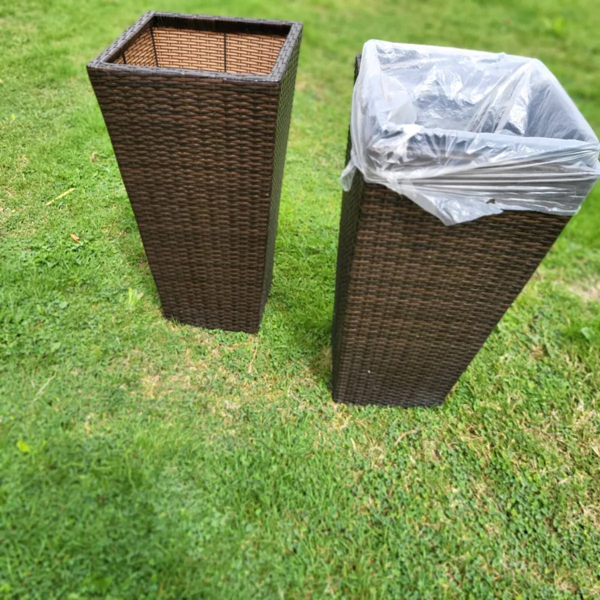 Large Rattan plant pots - Image 1
