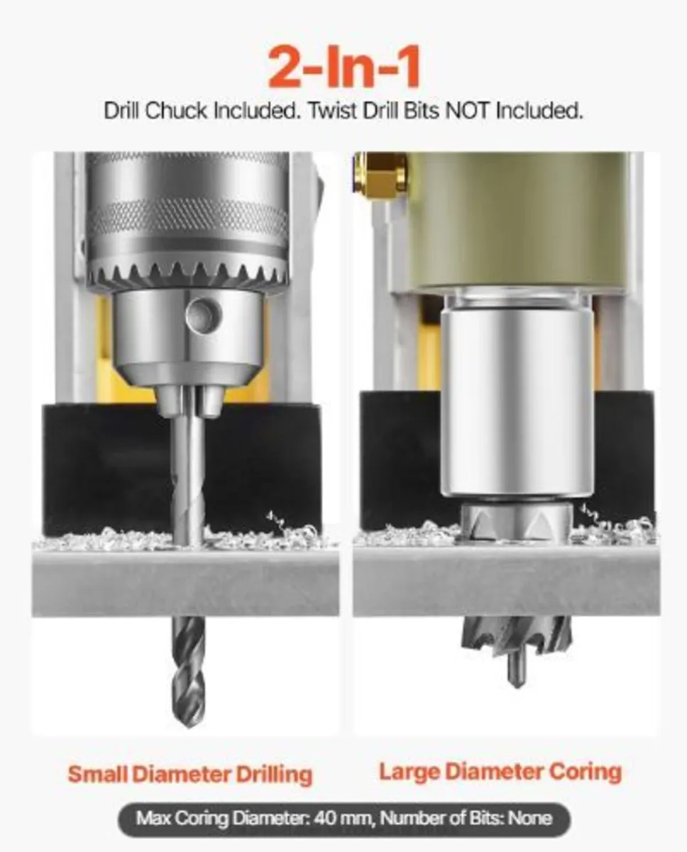 Magnetic Drill, 1400W Motor 1.6 in Boring Diameter - Image 2