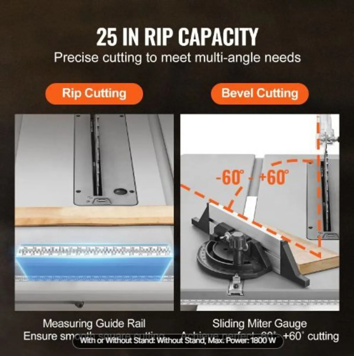 1800 W Table Saw Electric Cutting Machine - Image 2