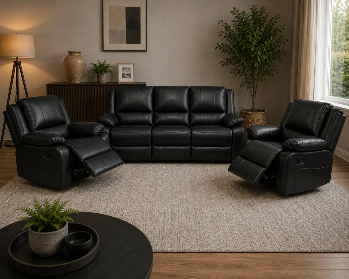 New Larson Leather Recliner Sofa Sets - Image 1