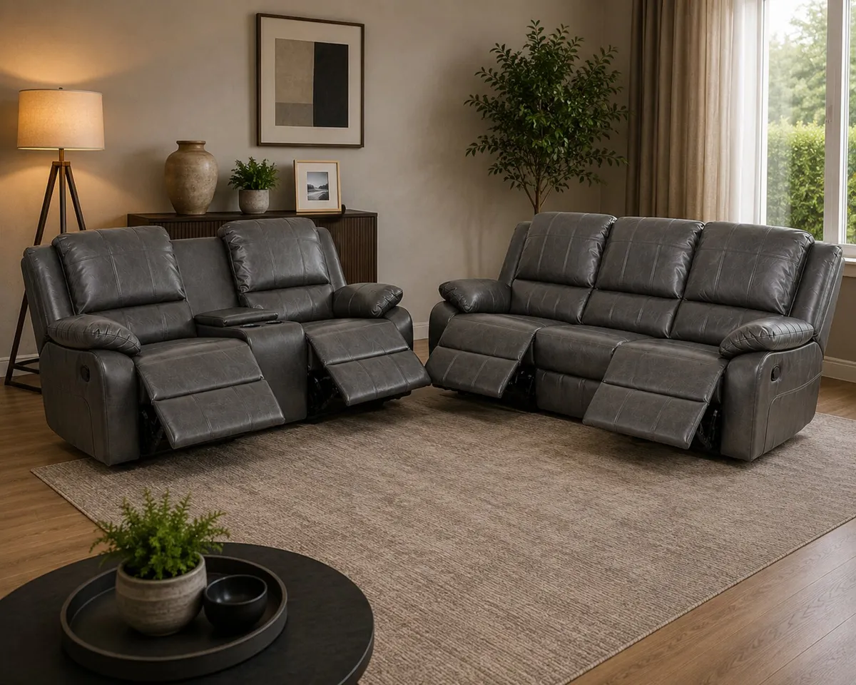 New Larson Leather Recliner Sofa Sets - Image 3