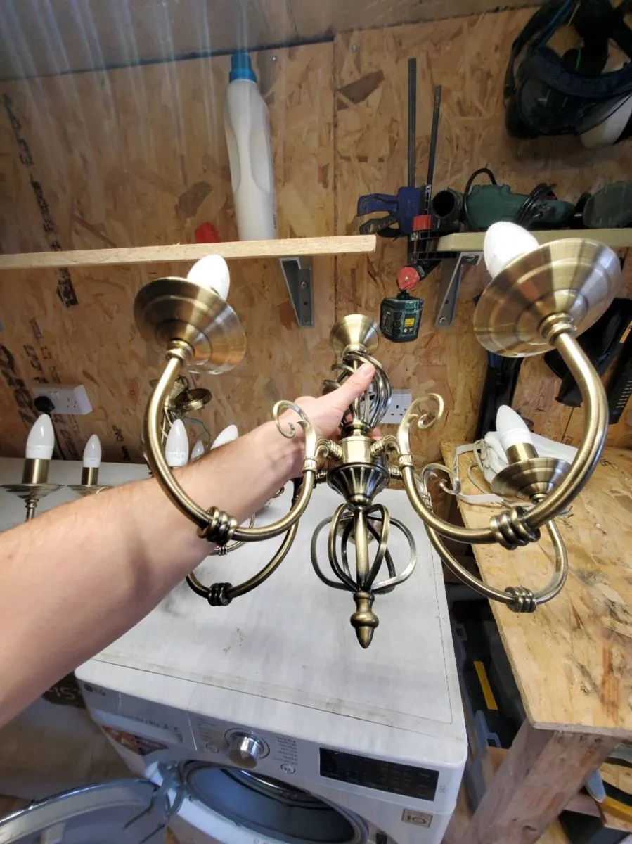 Chandeliers - Antique Brass - Excellent Condition - Image 2