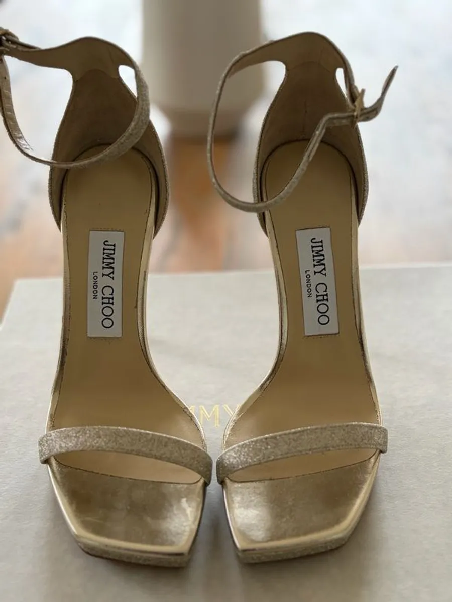 Jimmy Choo Alva 120 Platinum Ice Dusty Glitter Brand New - Image 2