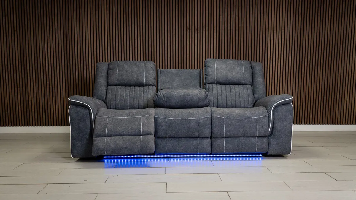 Naiomi 3+2 or 3+1+1 Grey Fabric Electric Recliner - Image 4