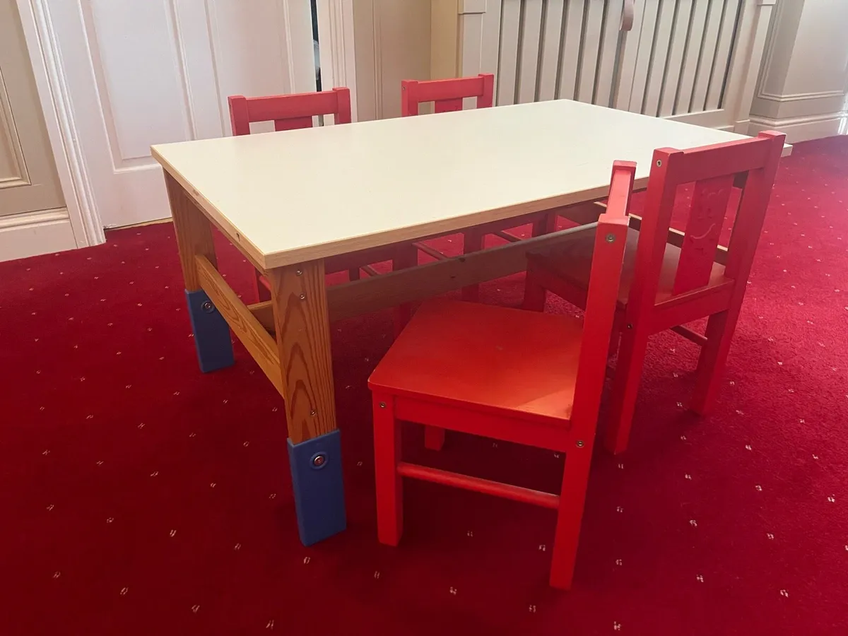 Play room Kids Table and 4 chairs - Image 1