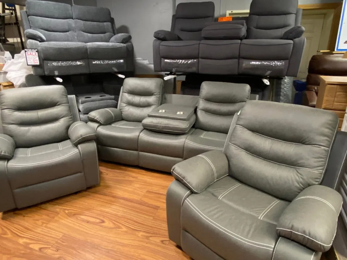 3+1+1 Meadow Micro Fabric Recliner Sofa Set - Image 1