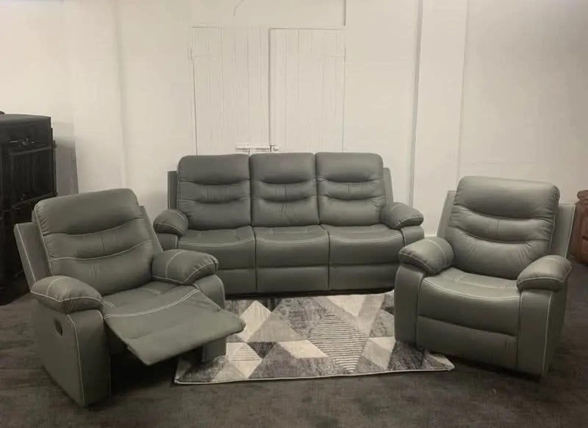 3+1+1 Meadow Micro Fabric Recliner Sofa Set - Image 2