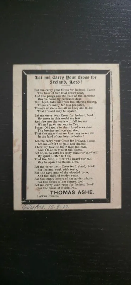 Selection of Rare 1916 - 1922 related Memorial Cards and an Irish volunteers membership card for sale. - Image 4