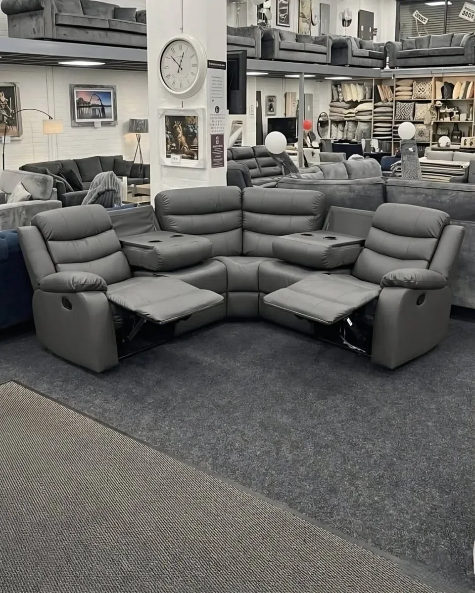 Roma Leather Corner Recliner Sofa - Image 2