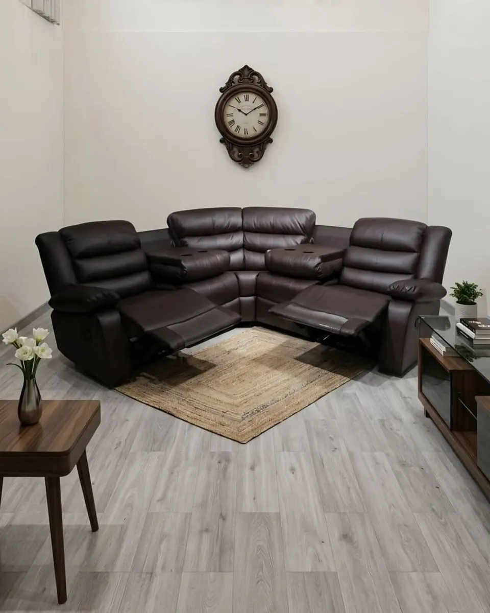 Roma Leather Corner Recliner Sofa - Image 3