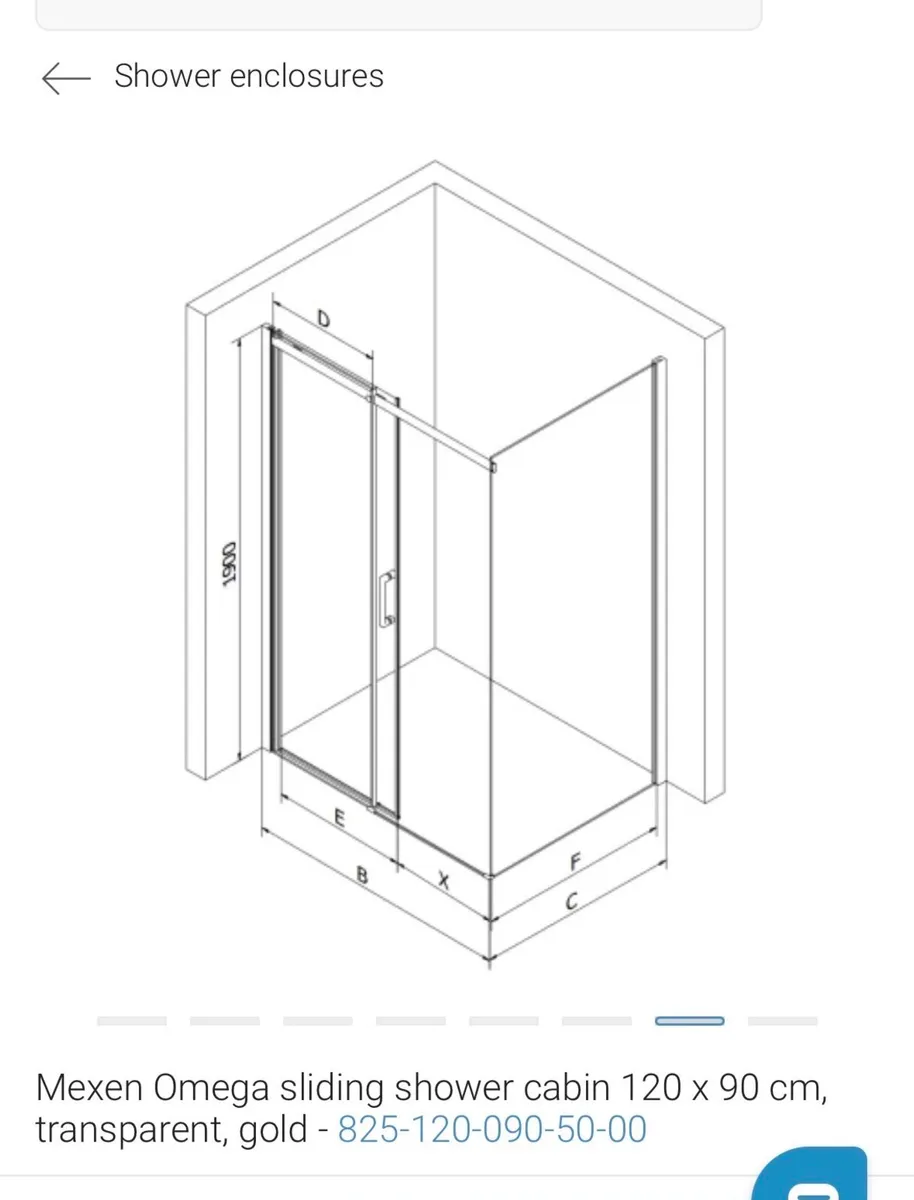 Gold 120 X 90 shower enclosure - Image 1