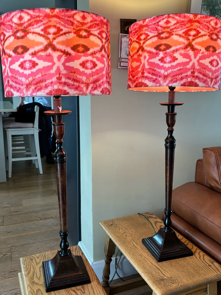 Pair standard lamps.  With shades like new - Image 2