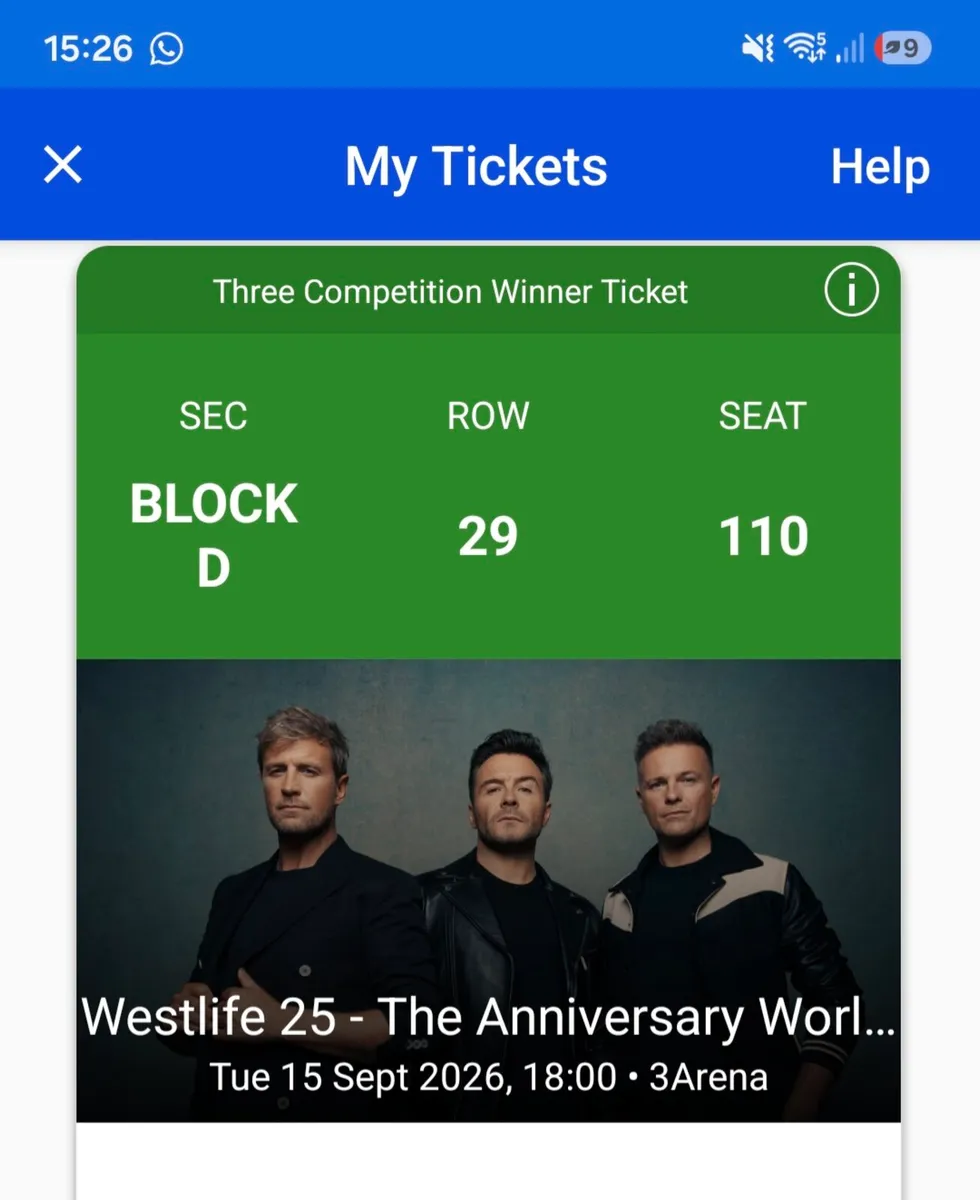 Westlife Tickets - Image 1