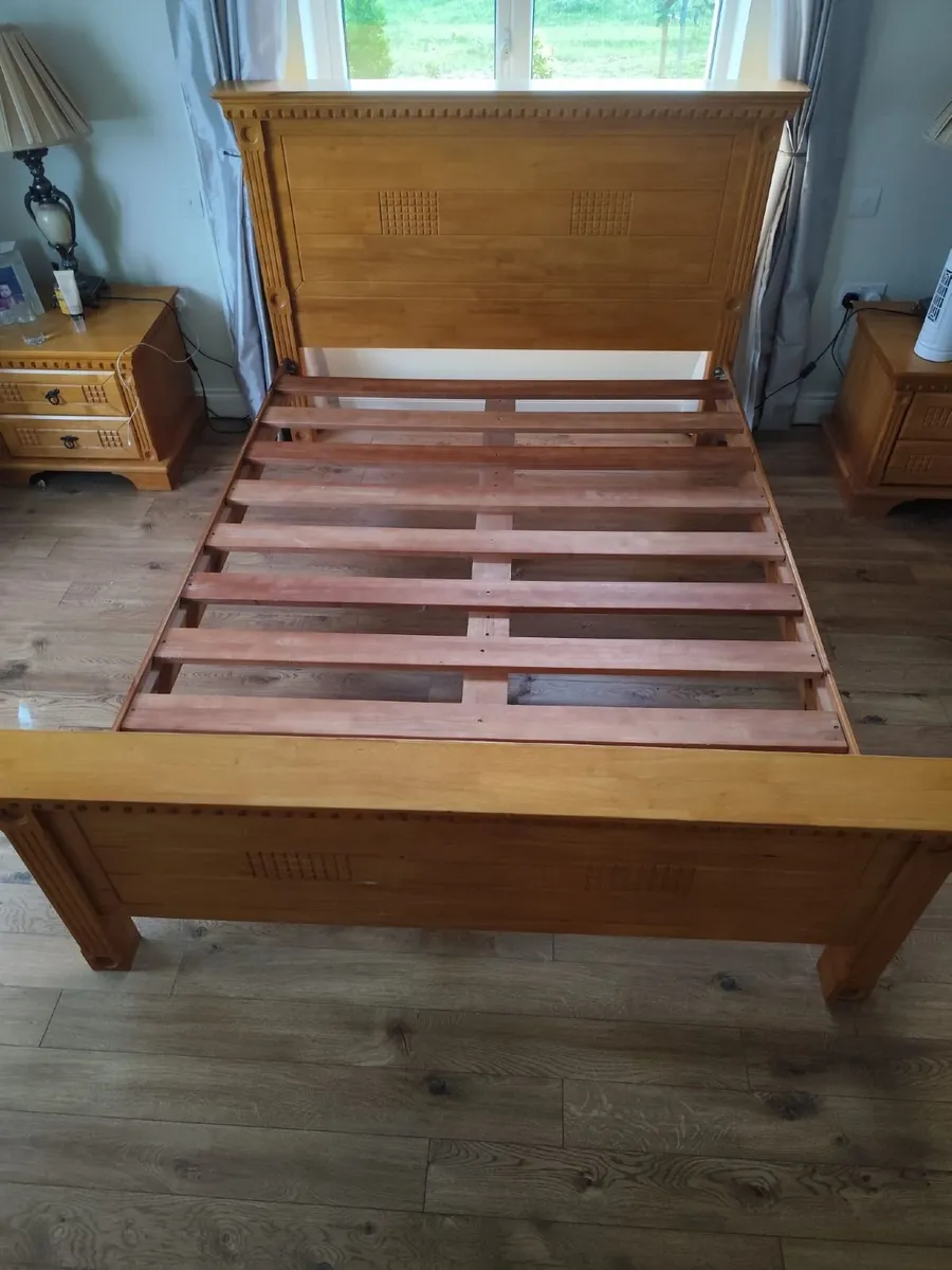 Solid wood bed frame