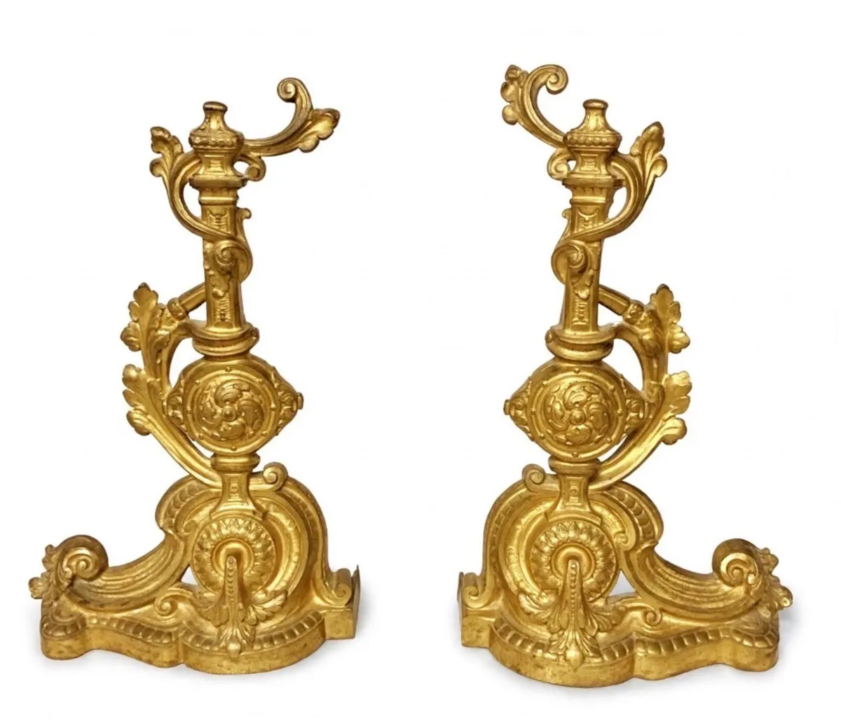 Antique brass firedogs