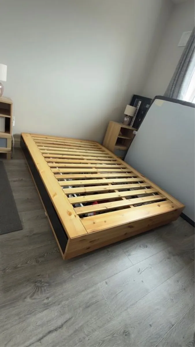 Solid Wood Double Storage Bed - Image 1