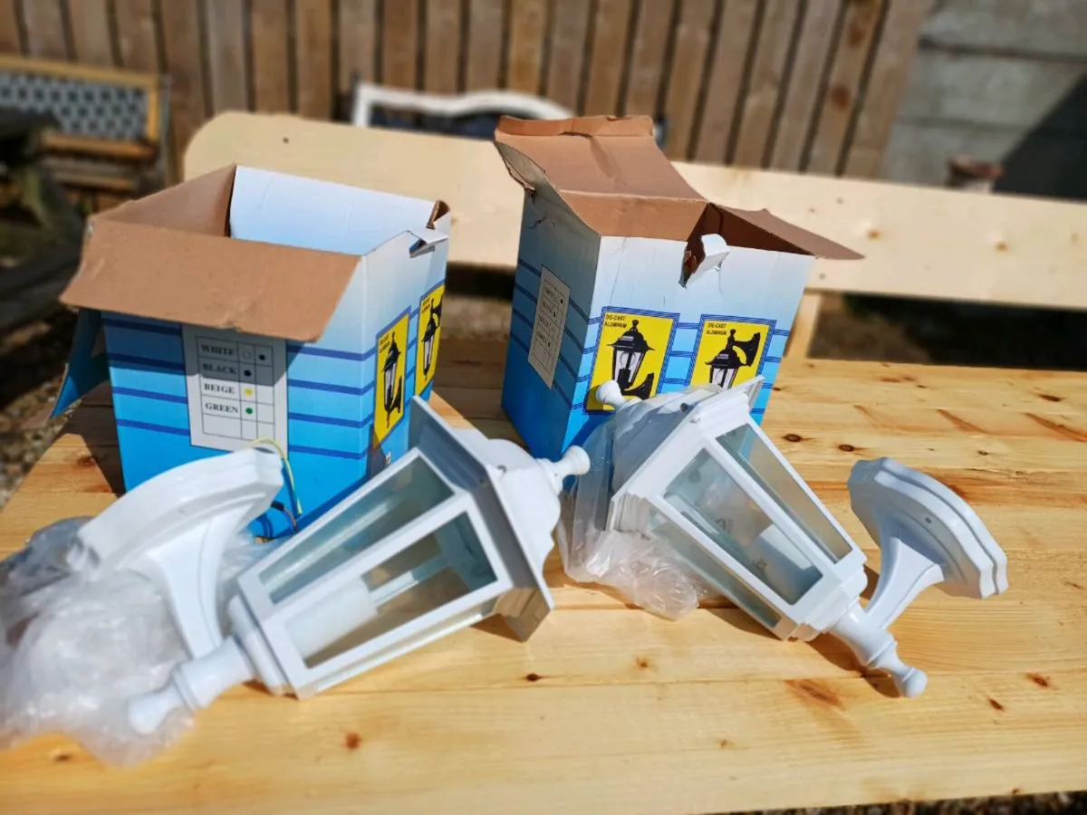 Vintage Aluminium Wall Lanterns - Image 3