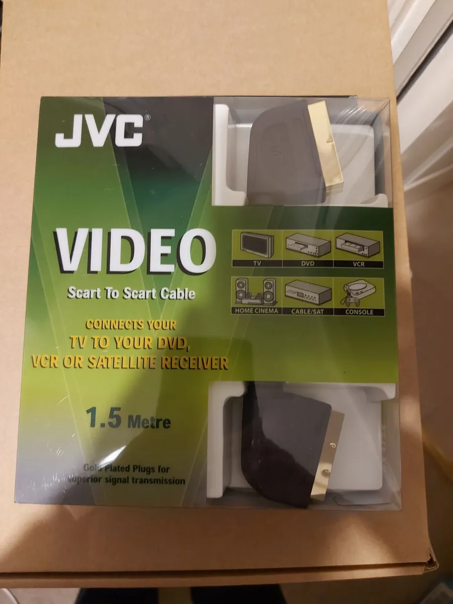 NEW JVC 1.5M, Video Scart to Scart, Gold Plated - Image 1
