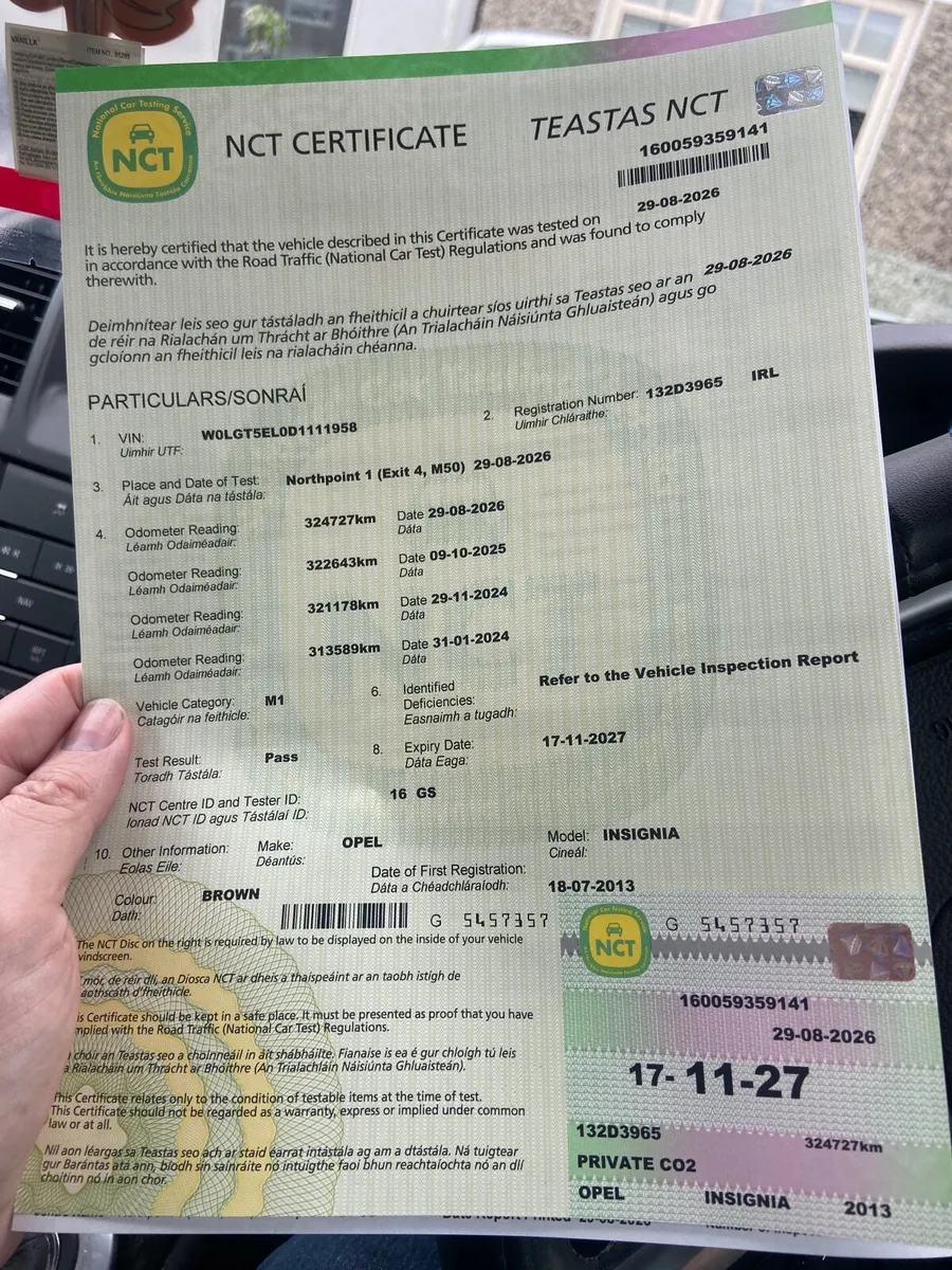 Opel insignia new nct 12/2027. Tax 12/26 - Image 2