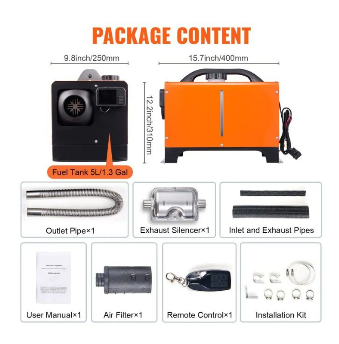 5KW All-in-One Diesel Heater 12V Bluetooth App - Image 4