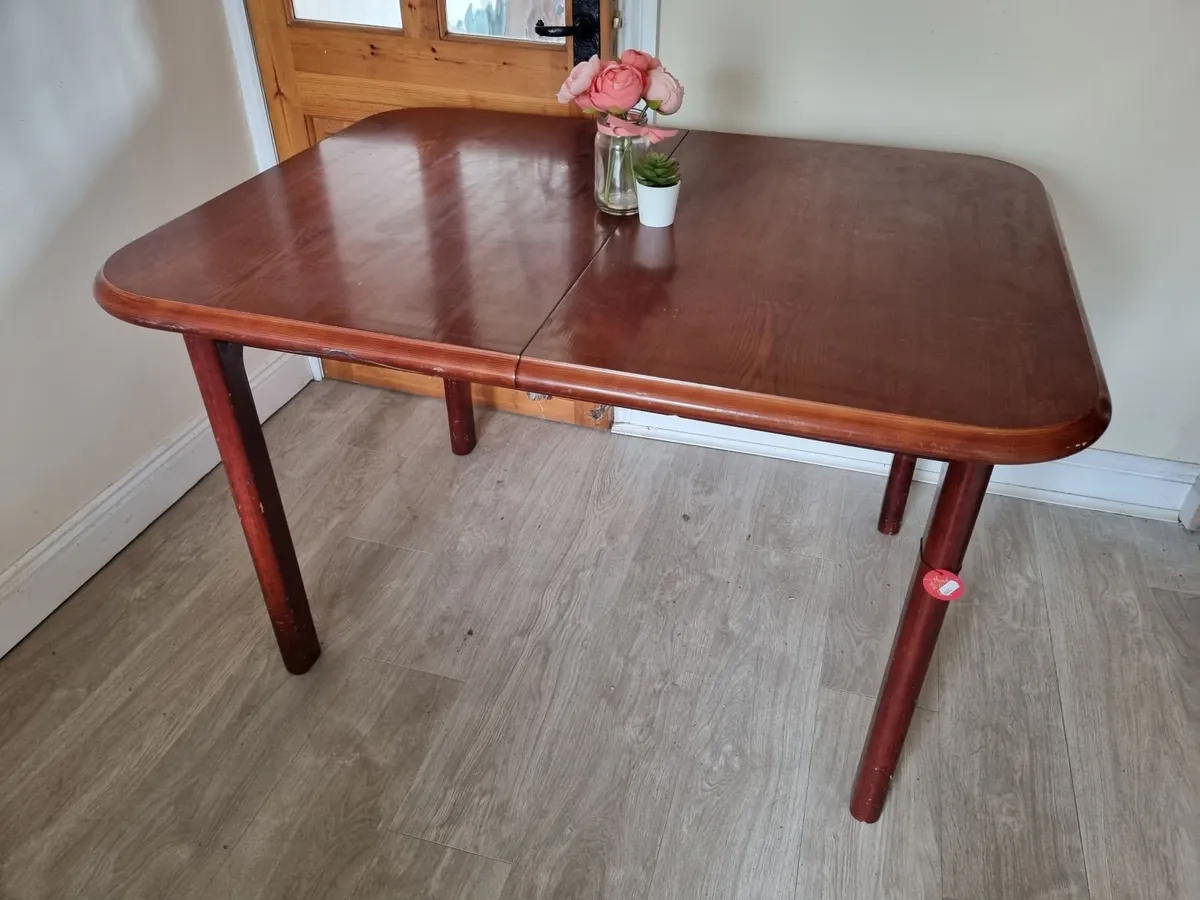 kitchen table fold up 6 or 4 seats solid wood teak - Image 3