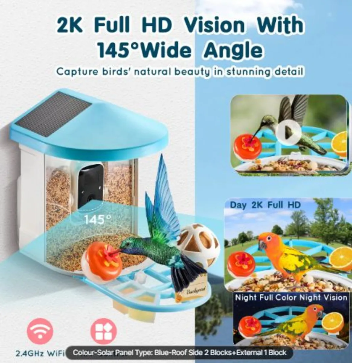 Smart Bird Feeder with Camera, 2K HD AI Identify - Image 3