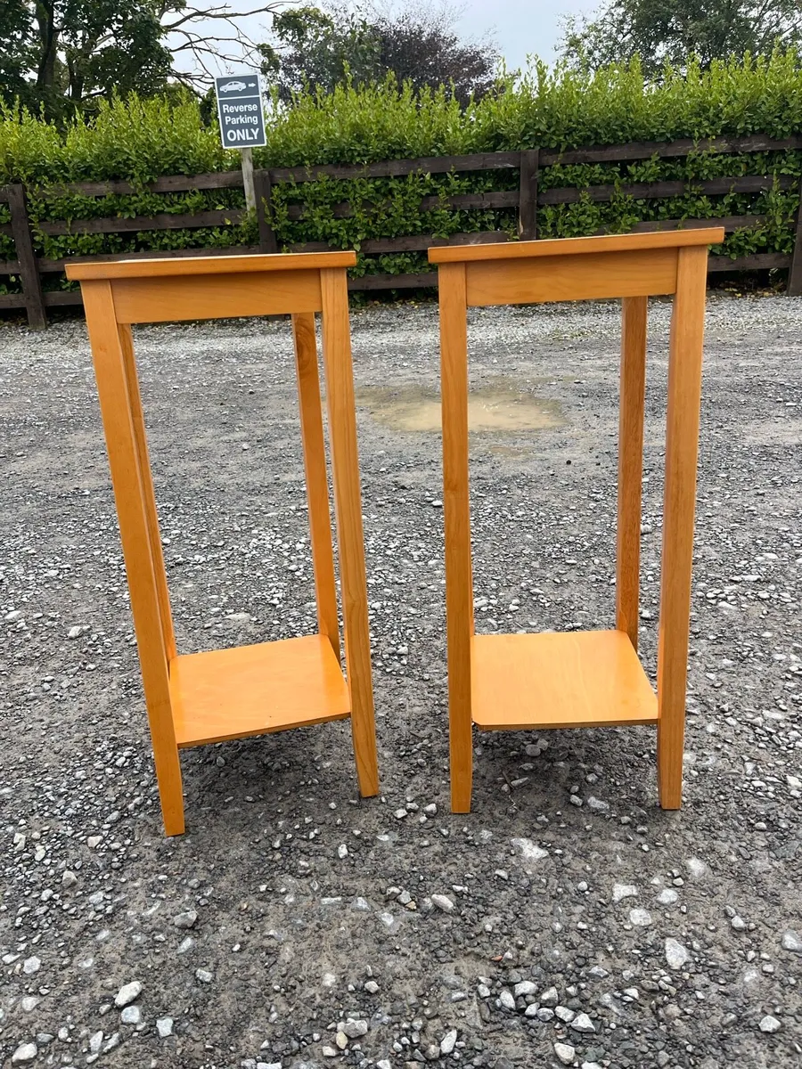 2 Glass Topped Lamp Tables - Image 1