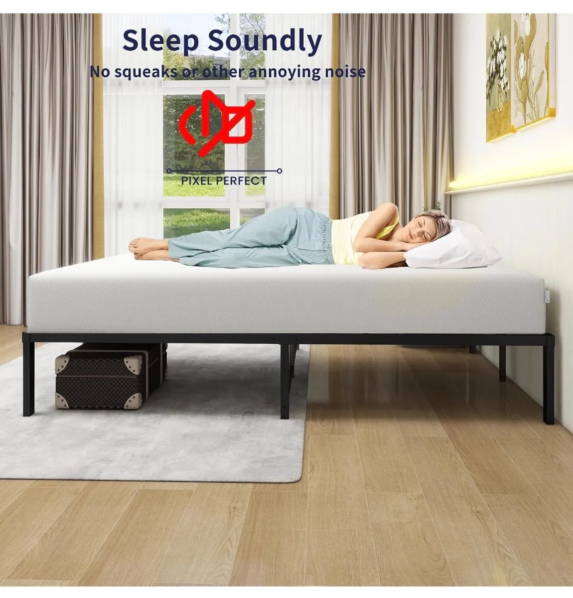 5ft King Size Bed Frame,Metal Platform Bed King si - Image 2