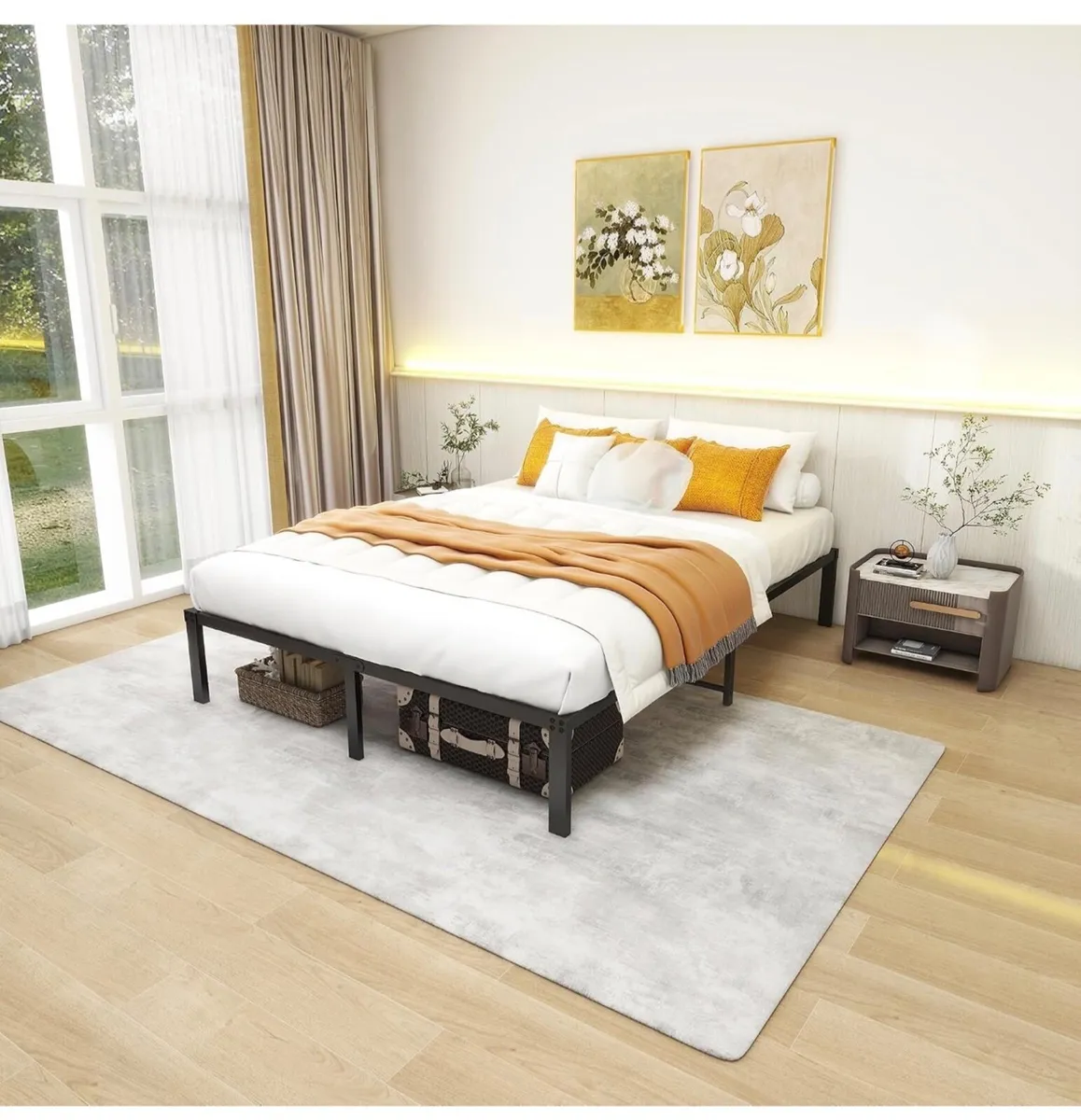 5ft King Size Bed Frame,Metal Platform Bed King si - Image 3