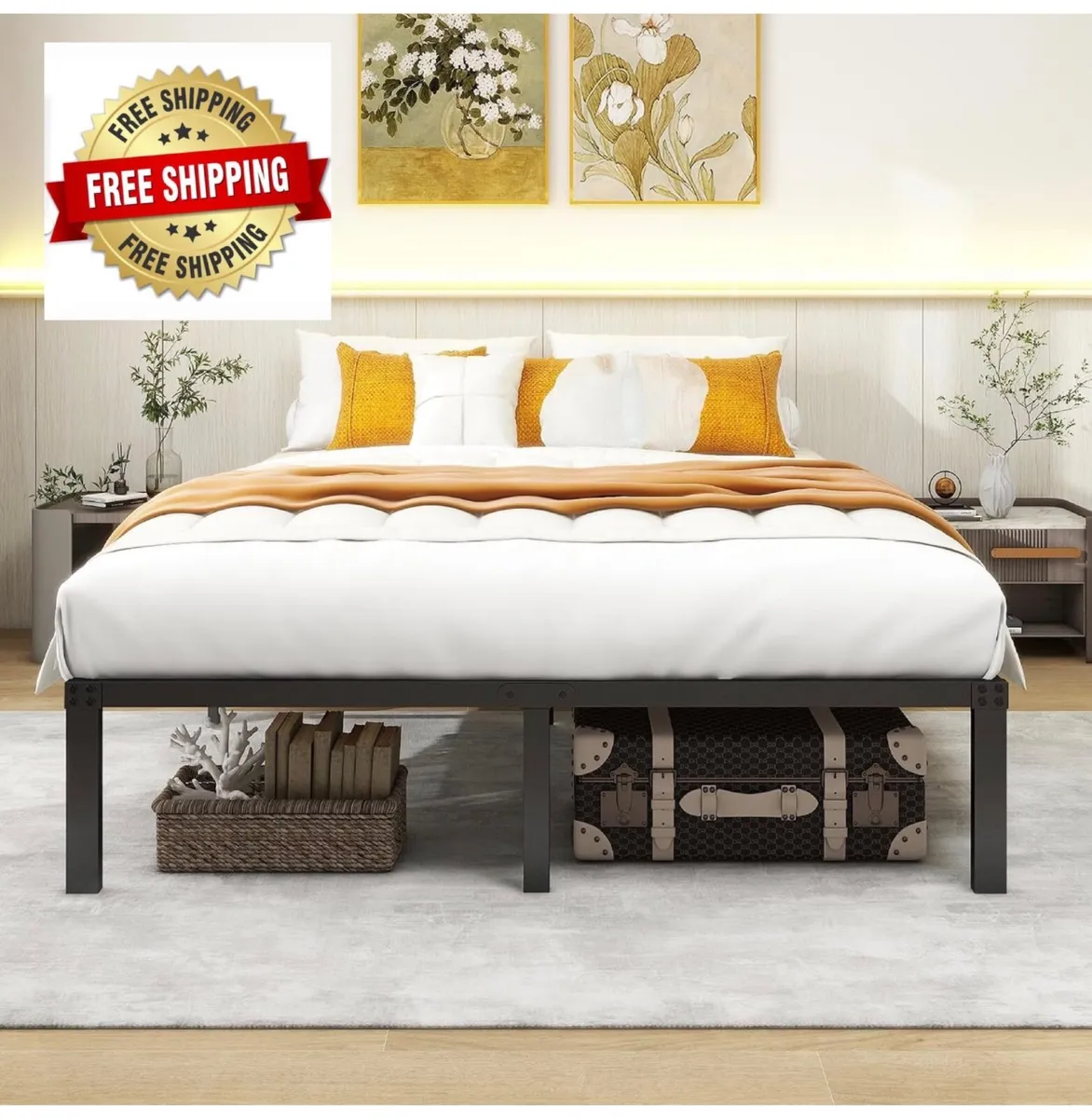 5ft King Size Bed Frame,Metal Platform Bed King si - Image 1