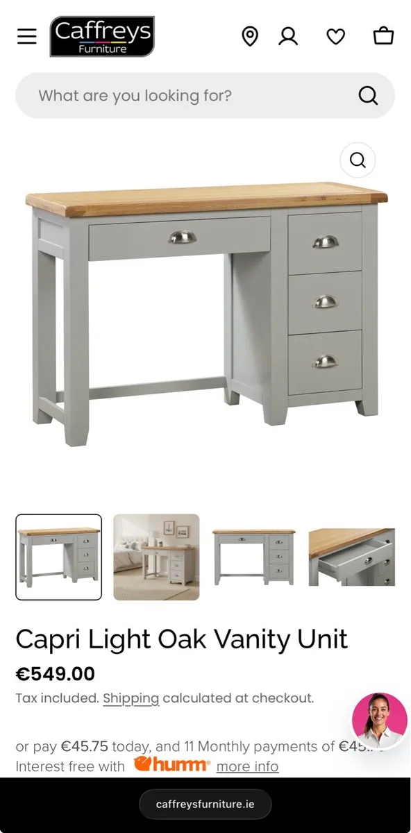 Ex Display Grey Vanity dresser, Like New - Image 4