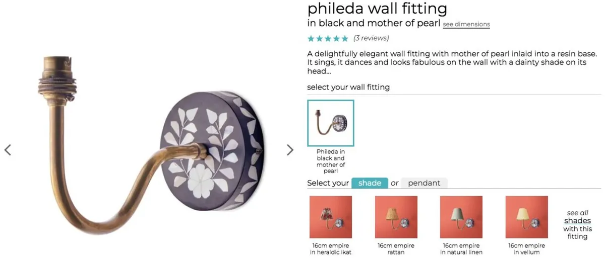 Mother of pearl wall light