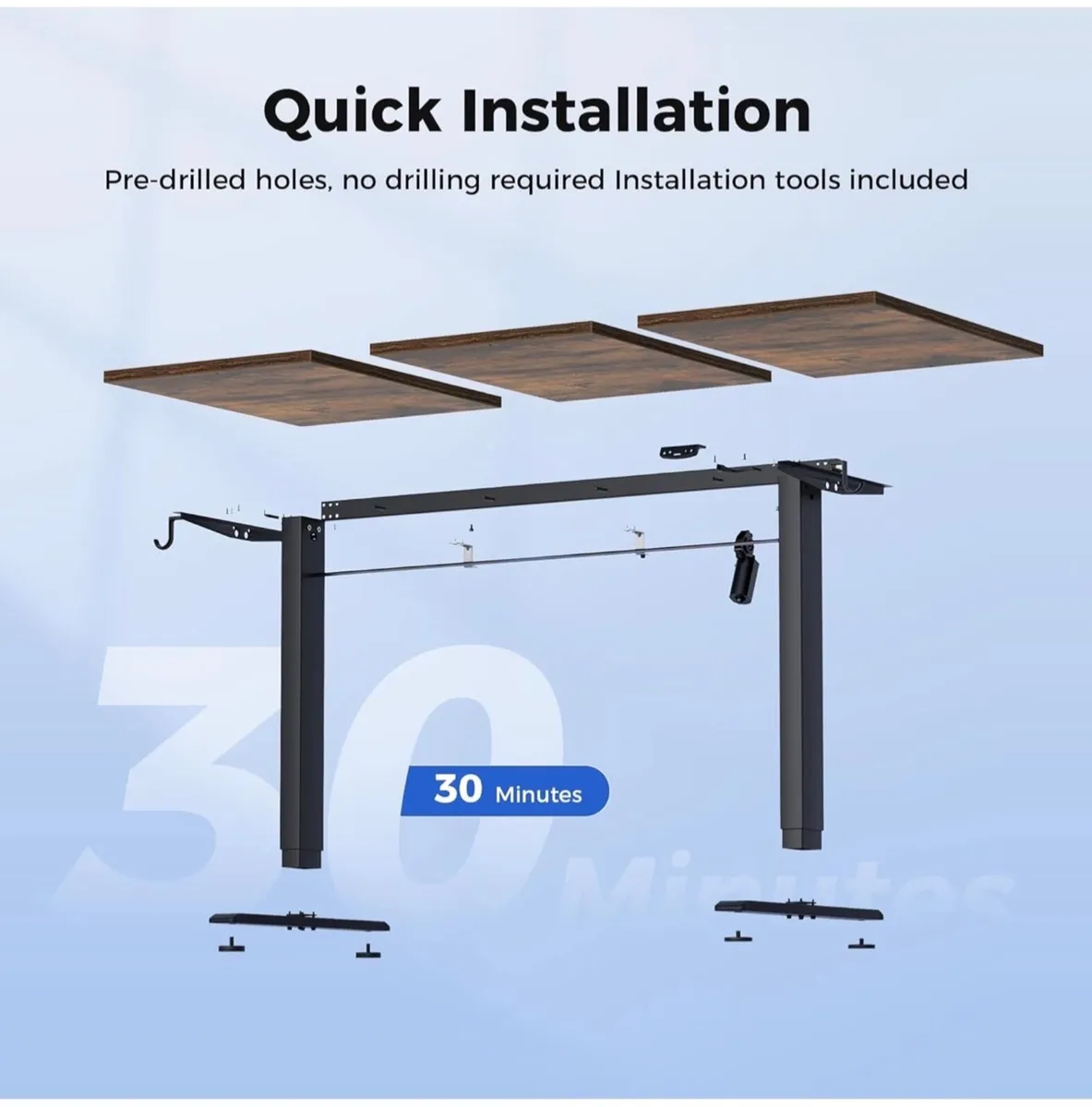 Electric Standing Desk, 2 Memory Buttons, 120x60cm - Image 2