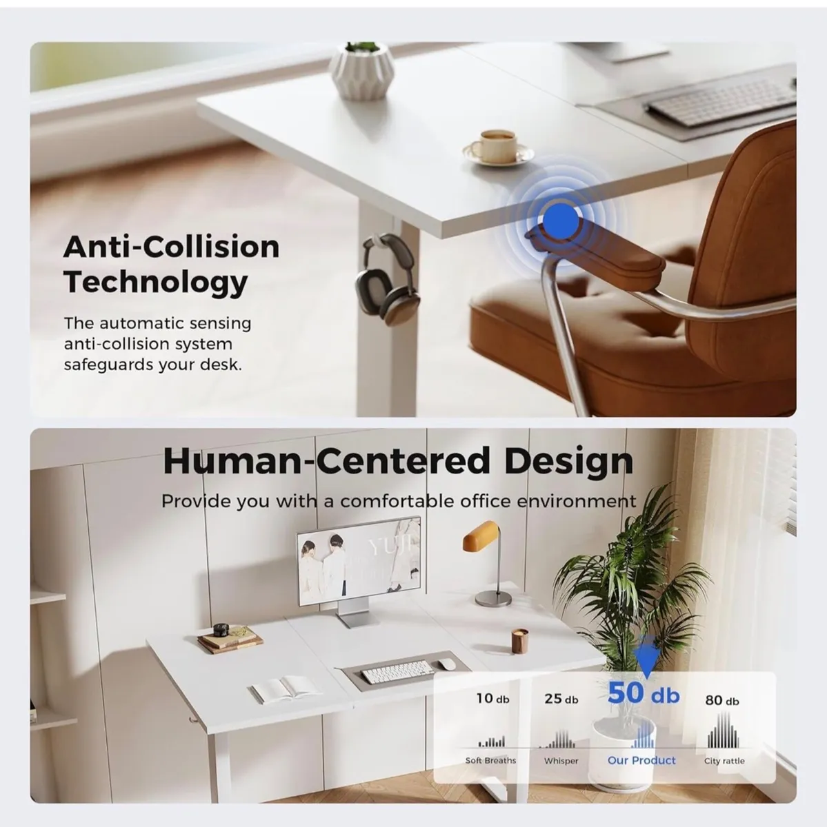Electric Standing Desk, 2 Memory Buttons, 120x60cm - Image 2