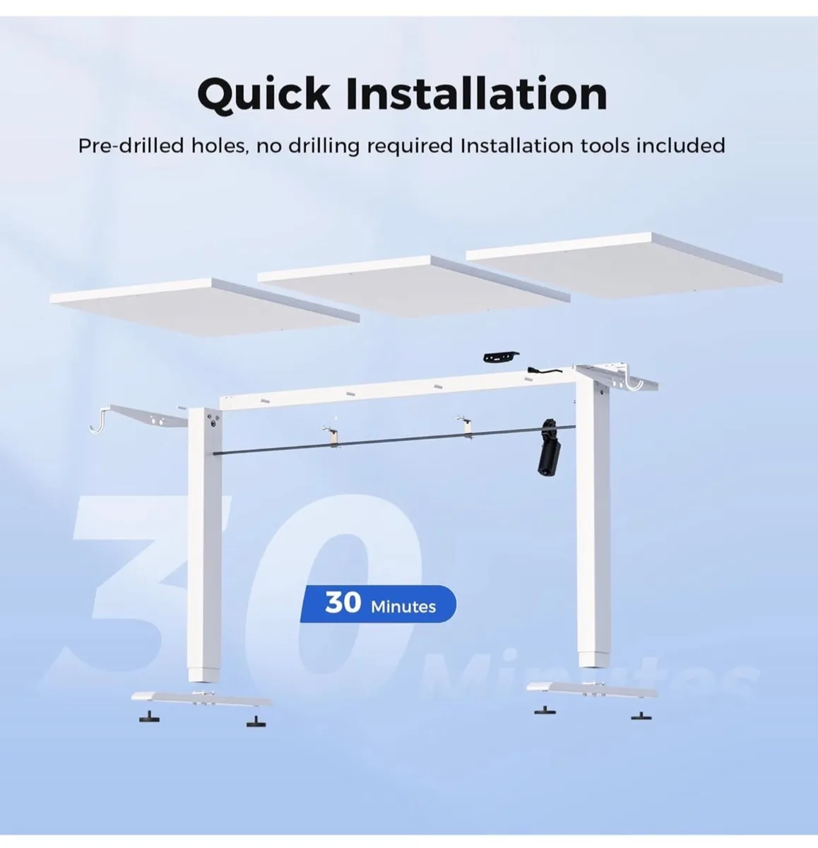 Electric Standing Desk, 2 Memory Buttons, 120x60cm - Image 4