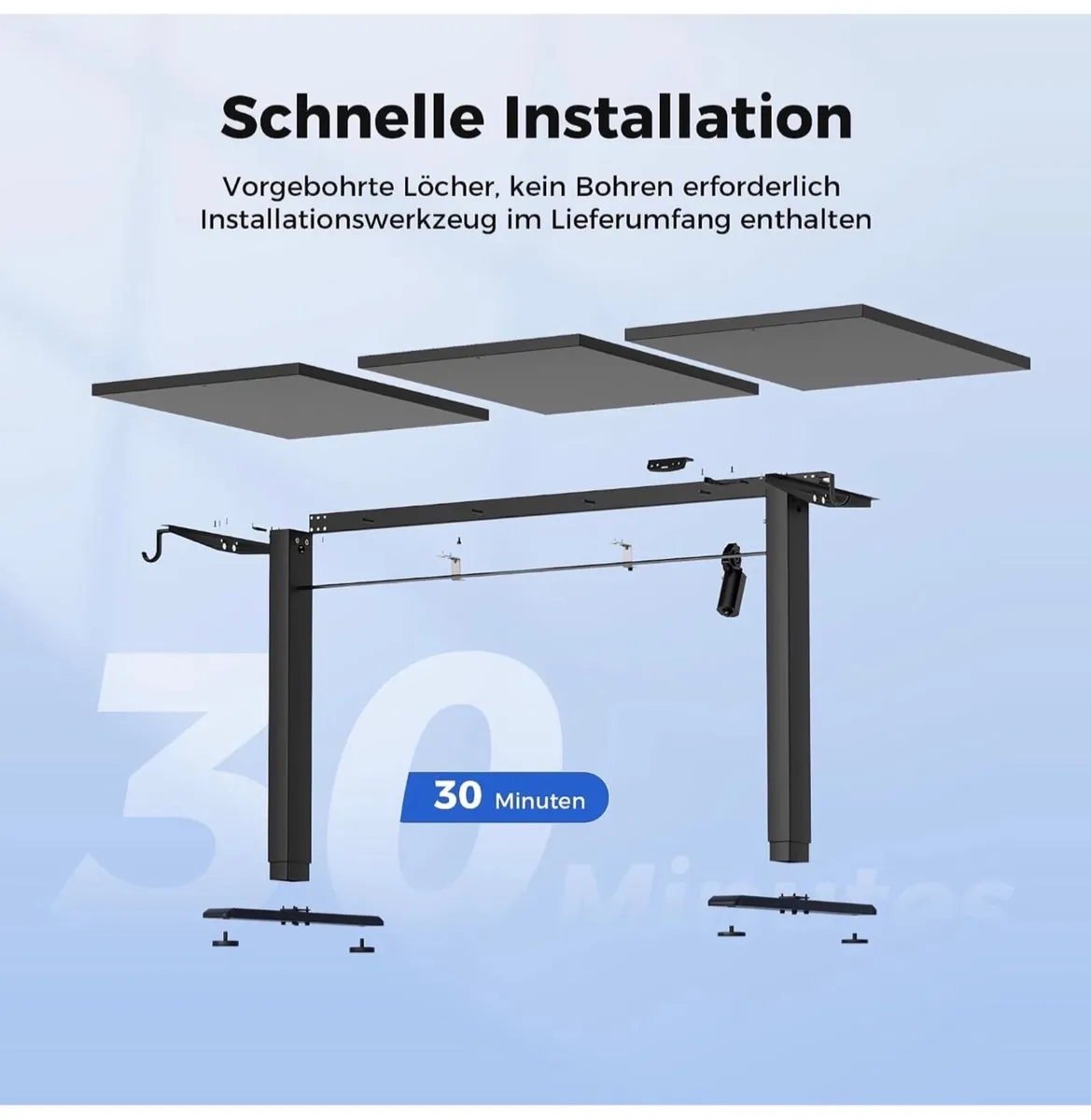 Electric Standing Desk, 2 Memory Buttons, 120x60cm - Image 4