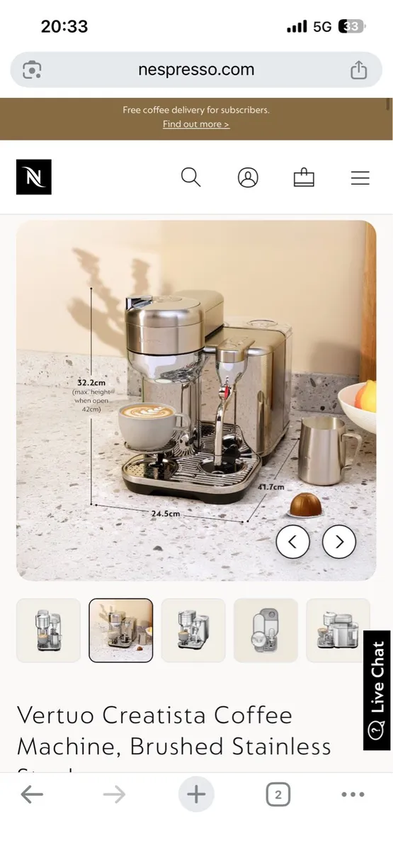 New Sage Nespresso Vertuo Creatista - Image 1
