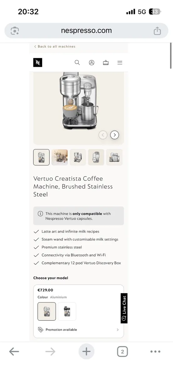 New Sage Nespresso Vertuo Creatista - Image 2