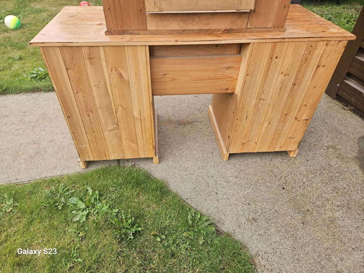 Solid wood dressing table with mirror - Image 4