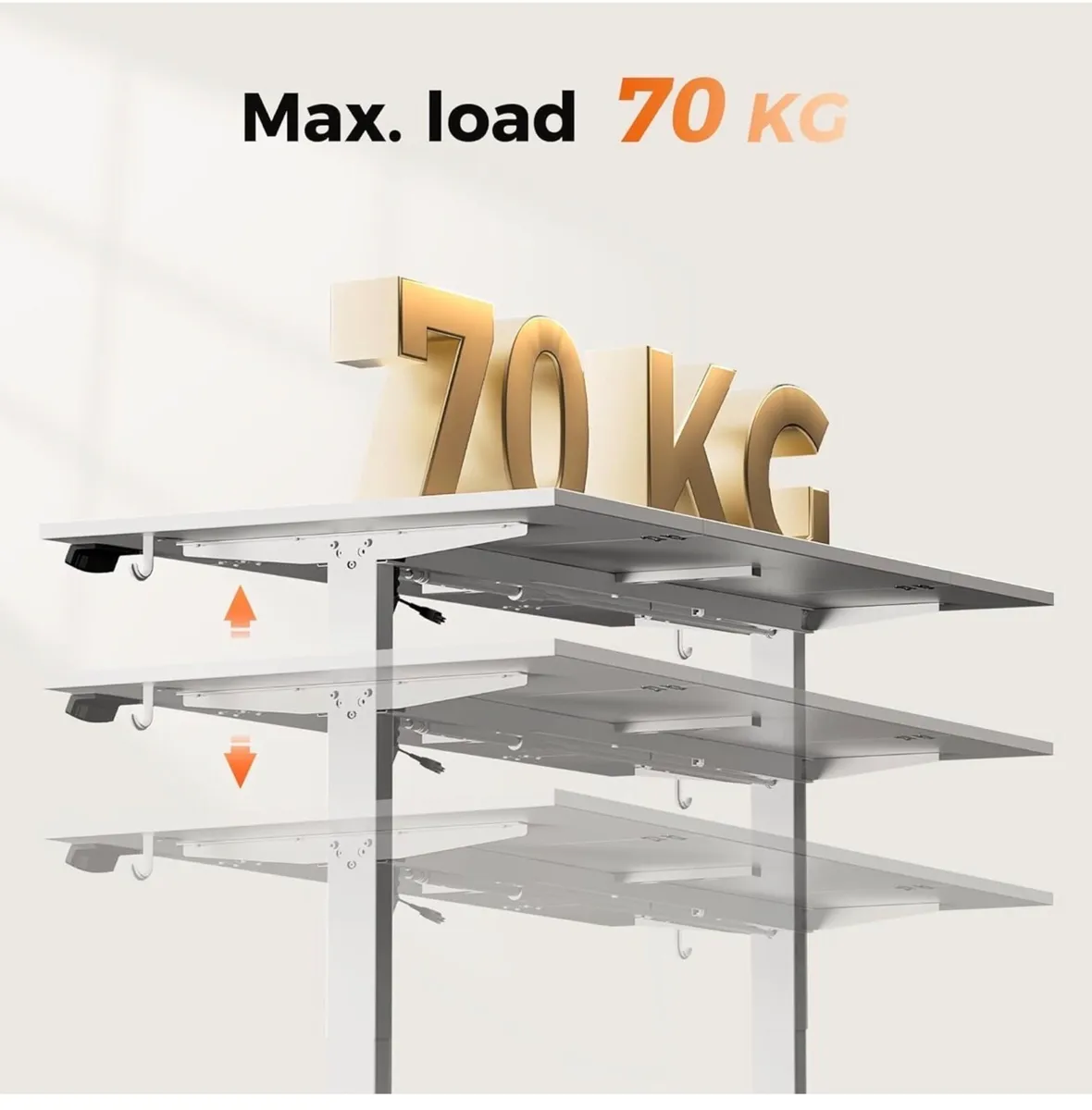 140x80cm Standing Desk, 72-116cm, Sit-Stand Office - Image 4