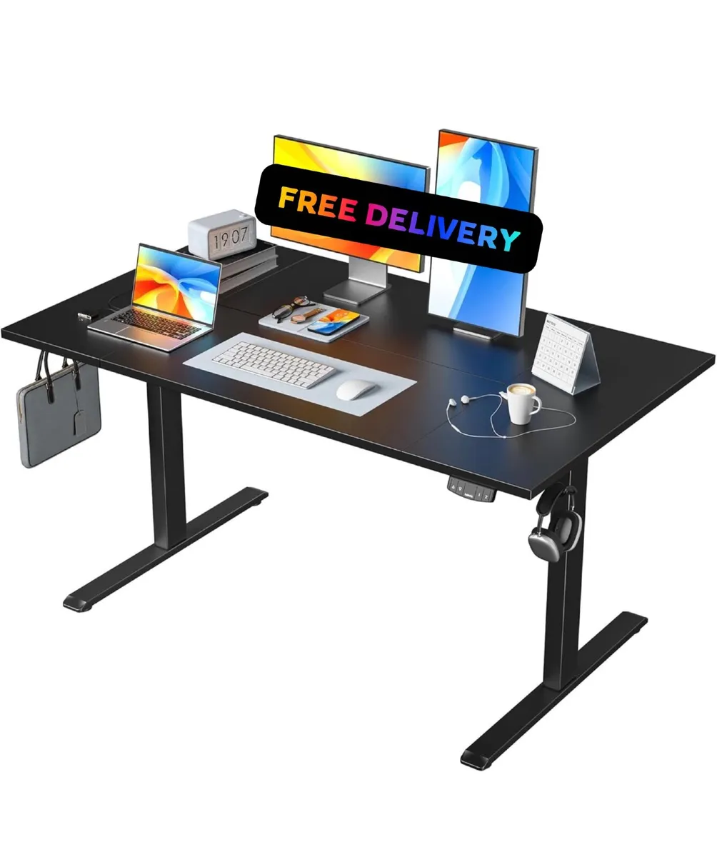 140x80cm Height Adjustable Electric Desk, 2 Memory - Image 1