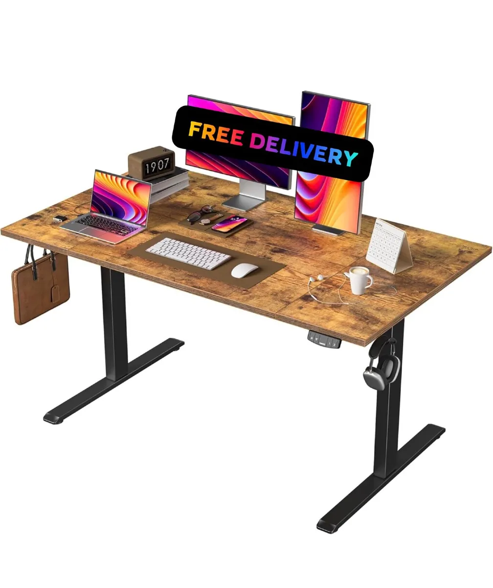 140x80cm Height Adjustable Electric Desk, 2 Memory - Image 1