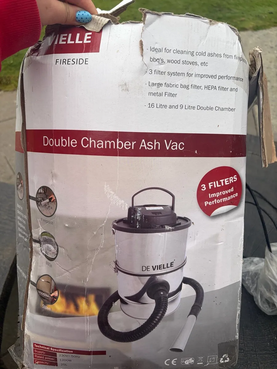 De Vielle Double Chamber Ash Vac – 1200W – 25L - Image 2