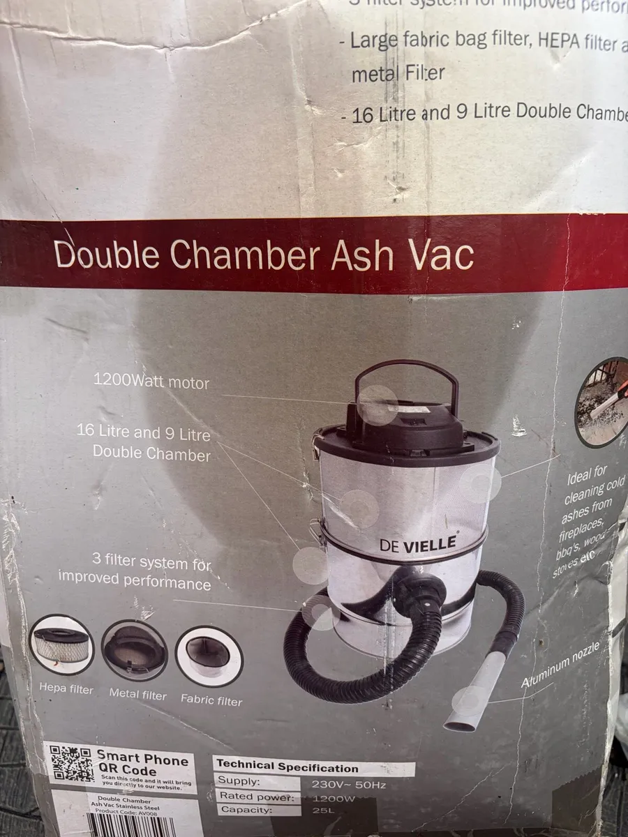 De Vielle Double Chamber Ash Vac – 1200W – 25L - Image 3