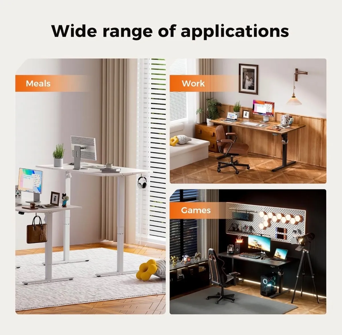 140x80cm Height Adjustable Electric Desk, 2 Memory - Image 2