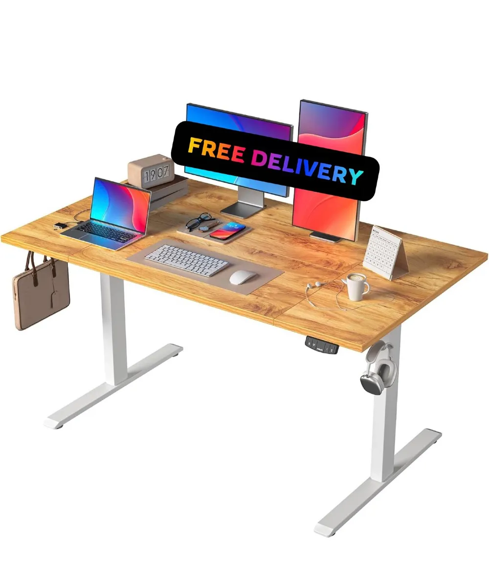 140x80cm Height Adjustable Electric Desk, 2 Memory - Image 1