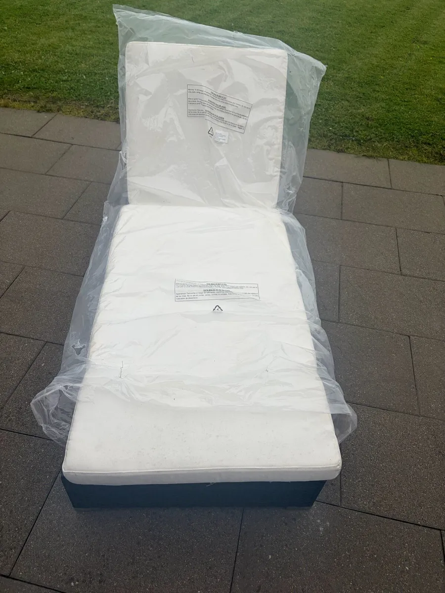 2 x Sun Loungers & 1 x Garden Table - Rattan - Image 1