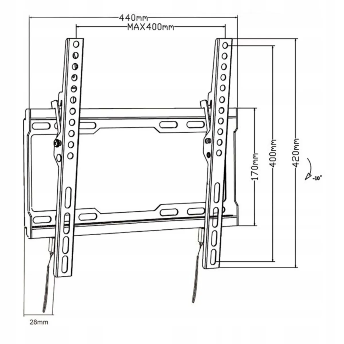 Tv Bracket Wall Mount Flat Tilt 32-70" - Image 2